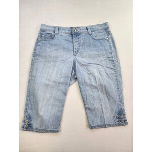 Gloria Vanderbilt Jeans Capri Women 12 Rhinestones Light Wash Summer Spring
